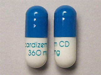 This is a Capsule Er 24 Hr imprinted with cardizem CD  360 mg on the front, nothing on the back.