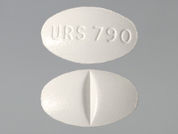 Ursodiol: This is a Tablet imprinted with URS790 on the front, nothing on the back.