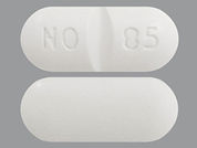 Chlorzoxazone: This is a Tablet imprinted with N0 85 on the front, nothing on the back.