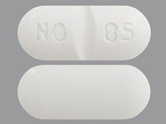 This is a Tablet imprinted with N0 85 on the front, nothing on the back.