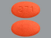 Etodolac Er: Esto es un Tableta LP 24 Hr naranja oval imprimido con 271 en la parte delantera, nada en la parte posterior, y es fabricado por ZYDUS PHARMACEU.