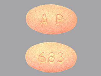 This is a Tablet imprinted with A P on the front, 683 on the back.