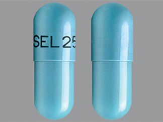 This is a Capsule imprinted with SEL 25 on the front, nothing on the back.