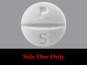 Pindolol: This is a Tablet imprinted with P  5 on the front, nothing on the back.