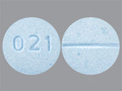 Nadolol: This is a Tablet imprinted with 021 on the front, nothing on the back.
