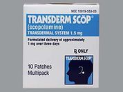 Transderm-Scop: This is a Patch Transdermal 3 Day imprinted with nothing on the front, nothing on the back.