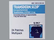 Transderm-Scop: This is a Patch Transdermal 3 Day imprinted with nothing on the front, nothing on the back.