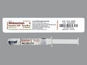 Midazolam Hcl: This is a Syringe imprinted with nothing on the front, nothing on the back.