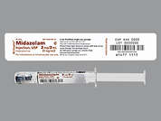 Midazolam Hcl: Esto es un Jeringa imprimido con nada en la parte delantera, nada en la parte posterior.