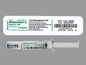 Midazolam Hcl: This is a Syringe imprinted with nothing on the front, nothing on the back.