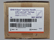 Eclipse Syringe: This is a Syringe Empty Disposable imprinted with nothing on the front, nothing on the back.