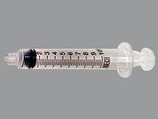 Syringe: This is a Syringe Empty Disposable imprinted with nothing on the front, nothing on the back.