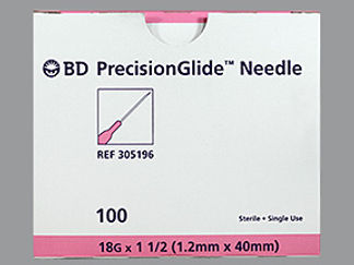 This is a Needle Disposable imprinted with nothing on the front, nothing on the back.