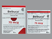 Belbuca: This is a Film Medicated imprinted with E0 on the front, nothing on the back.