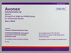This is a colorless Syringe Kit imprinted with nothing on the front, nothing on the back, and is manufactured by BIOGEN-IDEC.