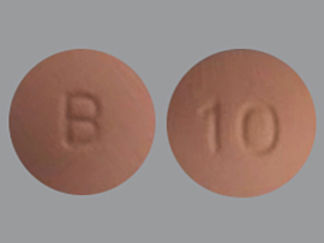 This is a Tablet imprinted with 10 on the front, B on the back.