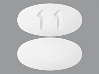 This is a Tablet imprinted with 11 on the front, nothing on the back.