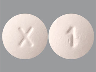This is a Tablet imprinted with X on the front, 1 on the back.