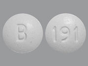 Methscopolamine Bromide: This is a Tablet imprinted with B on the front, 191 on the back.