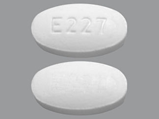 This is a Tablet imprinted with E227 on the front, nothing on the back.