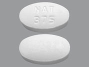 Armodafinil: This is a Tablet imprinted with NAT  375 on the front, nothing on the back.