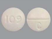 Carbinoxamine: This is a Tablet imprinted with 109 on the front, C on the back.