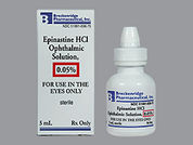 Epinastine Hcl: This is a Drops imprinted with nothing on the front, nothing on the back.
