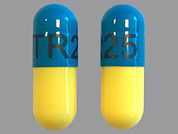 Trimipramine Maleate: This is a Capsule imprinted with TR25 on the front, nothing on the back.