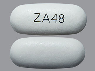 Esto es un Tableta Er 24 Hr imprimido con ZA48 en la parte delantera, nada en la parte posterior, y es fabricado por None.