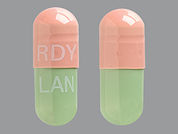 Lansoprazole: This is a Capsule Dr imprinted with RDY on the front, LAN on the back.