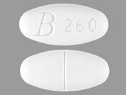 Gemfibrozil: This is a Tablet imprinted with B 260 on the front, nothing on the back.