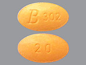 Simvastatin: This is a Tablet imprinted with logo and 302 on the front, 20 on the back.