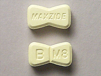 This is a Tablet imprinted with MAXZIDE on the front, B  M8 on the back.