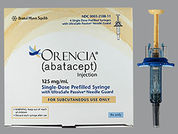 Orencia: This is a Syringe imprinted with nothing on the front, nothing on the back.