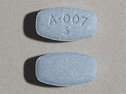 Abilify: This is a blue rectangular Tablet imprinted with A-007  5 on the front, nothing on the back, and is manufactured by OTSUKA AMERICA.