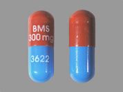 Reyataz: This is a Capsule imprinted with BMS 300 MG on the front, 3622 on the back.