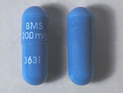 Reyataz: This is a Capsule imprinted with BMS  200mg on the front, 3631 on the back.