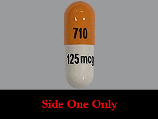 This is a Capsule imprinted with 710 on the front, 125 mcg on the back.