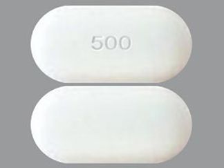 This is a Tablet imprinted with 500 on the front, nothing on the back.