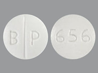 This is a Tablet imprinted with B P on the front, 656 on the back.