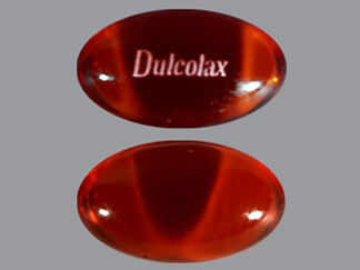 This is a Capsule imprinted with Dulcolax on the front, nothing on the back.