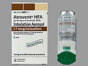 Atrovent Hfa: This is a Hfa Aerosol With Adapter imprinted with nothing on the front, nothing on the back.