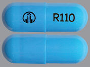 Pradaxa: This is a Capsule imprinted with logo on the front, R110 on the back.