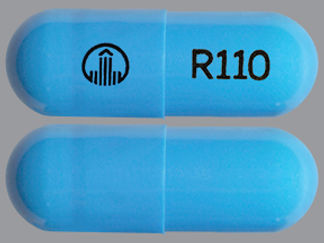 This is a Capsule imprinted with logo on the front, R110 on the back.