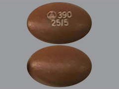 This is a brown oval Tablet I And Extend R Biphase 24hr imprinted with logo and 390  25/5 on the front, nothing on the back, and is manufactured by BOEHRINGER ING..