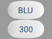 Ayvakit: This is a Tablet imprinted with BLU on the front, 300 on the back.