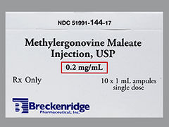 This is a colorless Ampul imprinted with nothing on the front, nothing on the back, and is manufactured by BRECKENRIDGE.