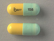 Chlordiazepoxide Hcl: This is a Capsule imprinted with barr on the front, 158 on the back.