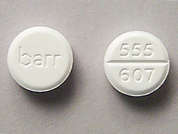Megestrol Acetate: Esto es un Tableta blanco redondo imprimido con barr en la parte delantera, 555  607 en la parte posterior, y es fabricado por TEVA USA.