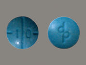 Adderall: This is a Tablet imprinted with d  p on the front, 1 0 on the back.